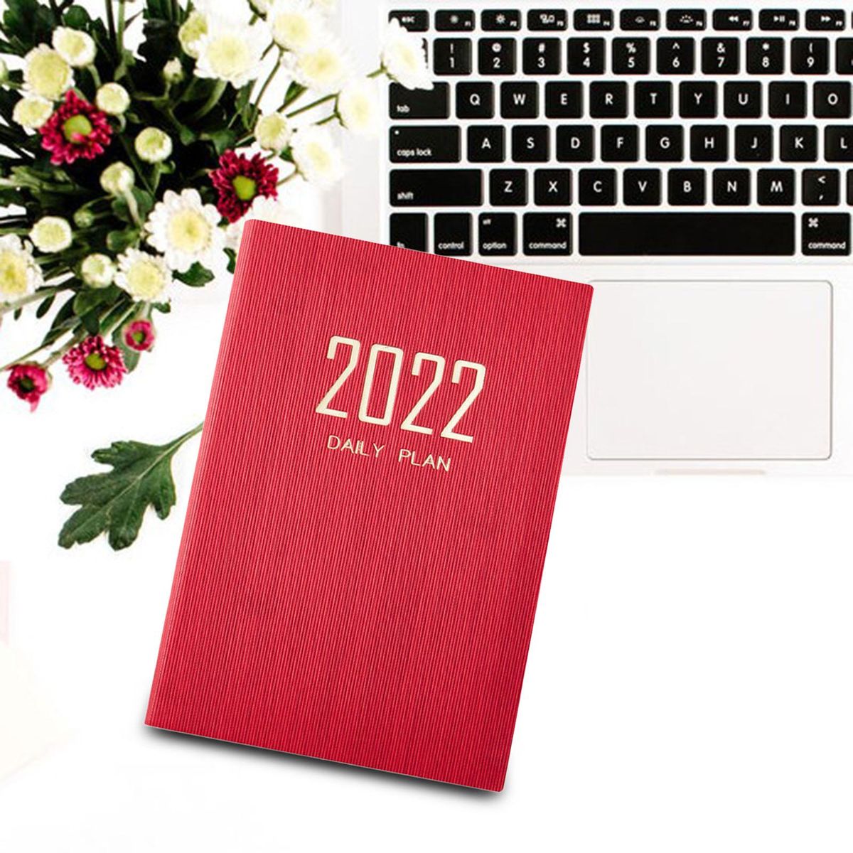 Daily Notebook 200 Pages Recording A5 Agenda Calendar Book For Red
