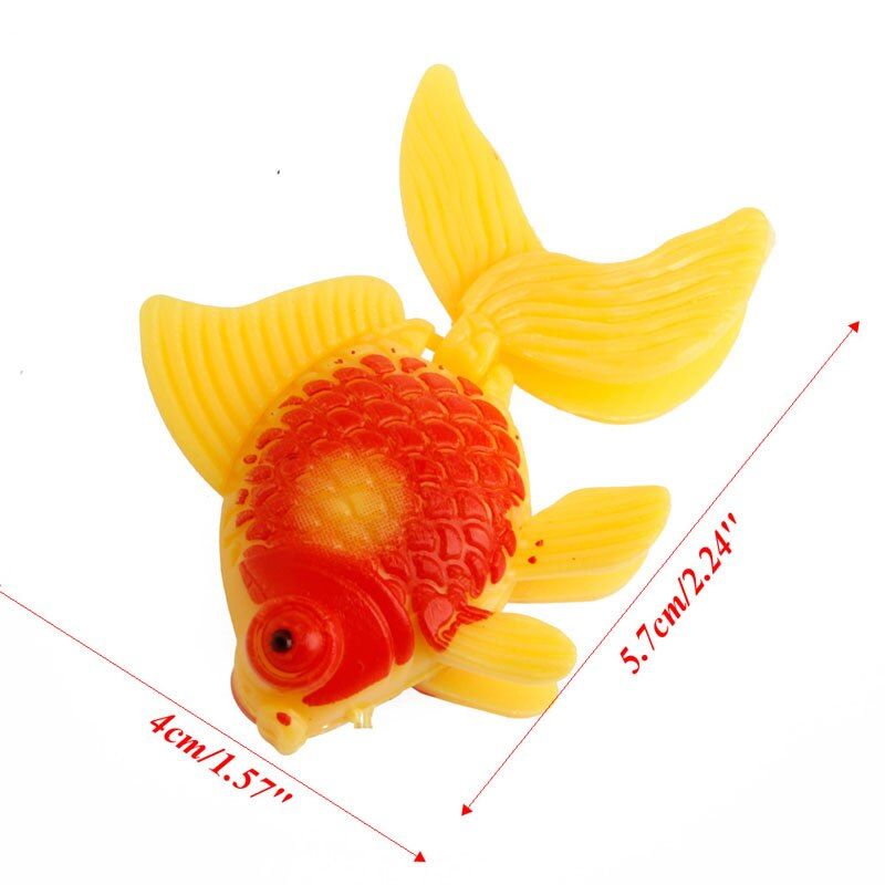 3Pc Aquarium Fish Tank Plastic Swimming Gold Fish Ornament Artificial Decoration Yellow