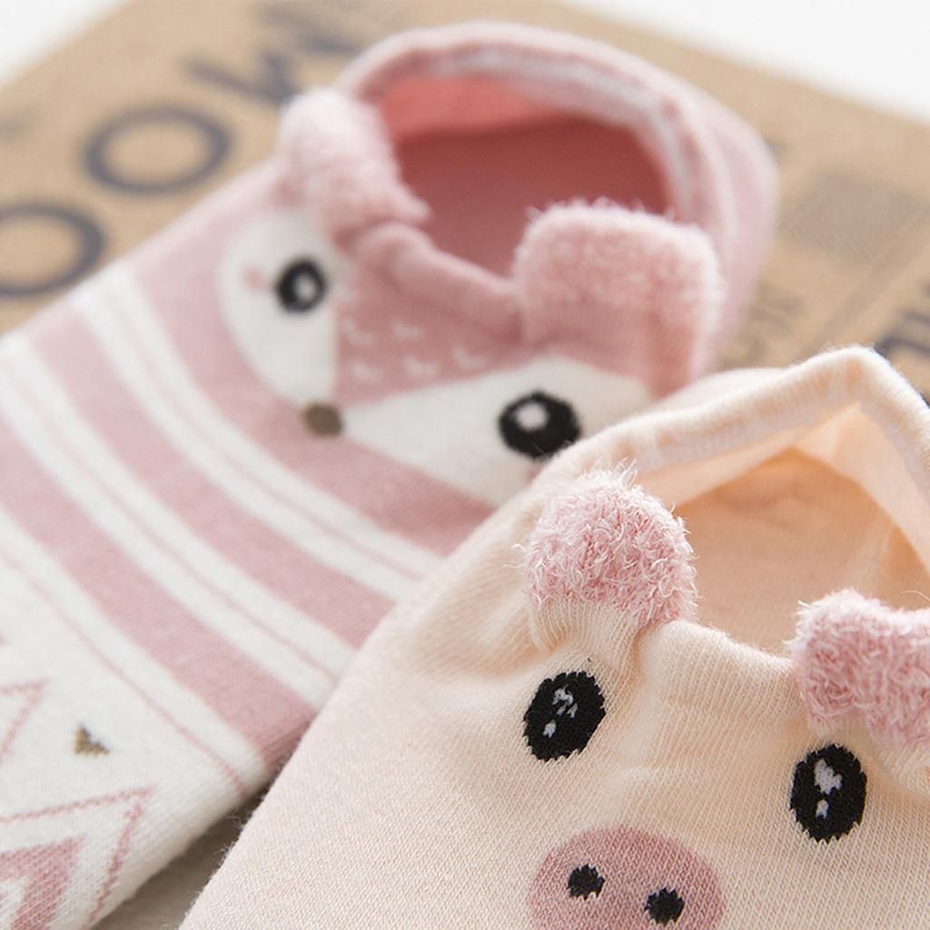 1Pair Girls Cotton Nonslip Boat Socks Summer Spring Low Ankle ,Boat I