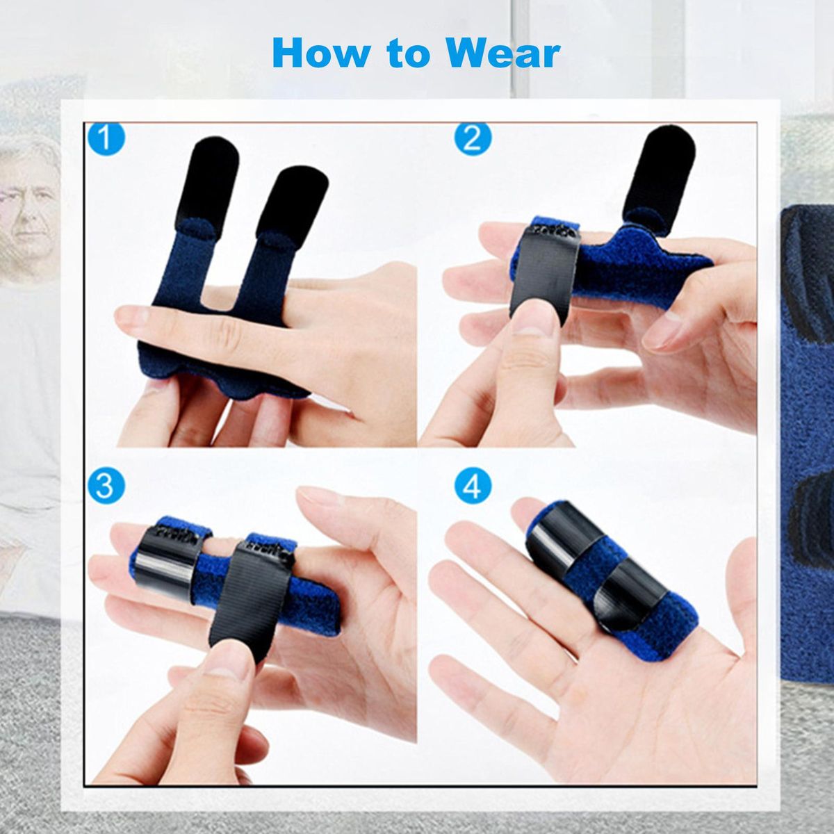Finger Splint Sleeves Built-in Aluminium Support Finger Brace Protector for Broken Fingers/Arthritis Reliefs/Pain Reliefs