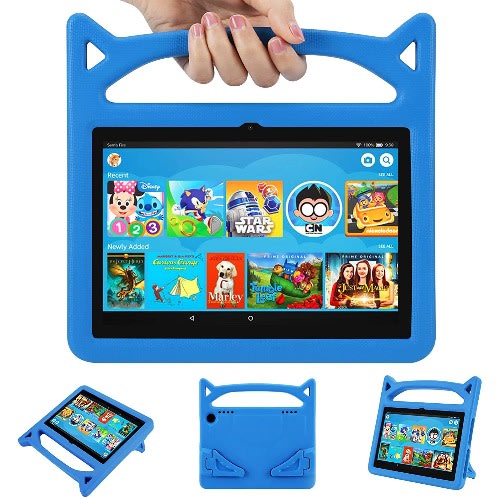 Fire Hd 8 Tablet - 10th Gen With Alexa - 32GB - ROM - 2GB RAM + Blue Monster Proof Flexible Case