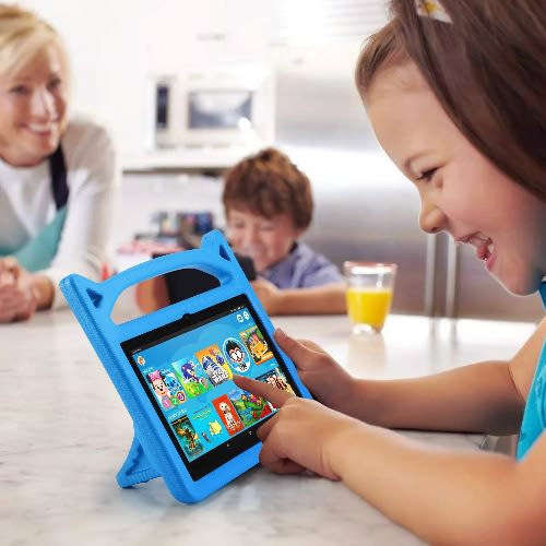 Fire Hd 8 Tablet - 10th Gen With Alexa - 32GB - ROM - 2GB RAM + Blue Monster Proof Flexible Case