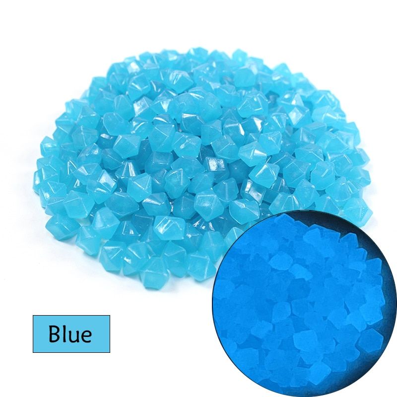 Luminous Stones Fish Tank Aquarium Ornament Glow In The Dark Pebbles Outdoor Yard Lawn Path Walkways Decorations Blue