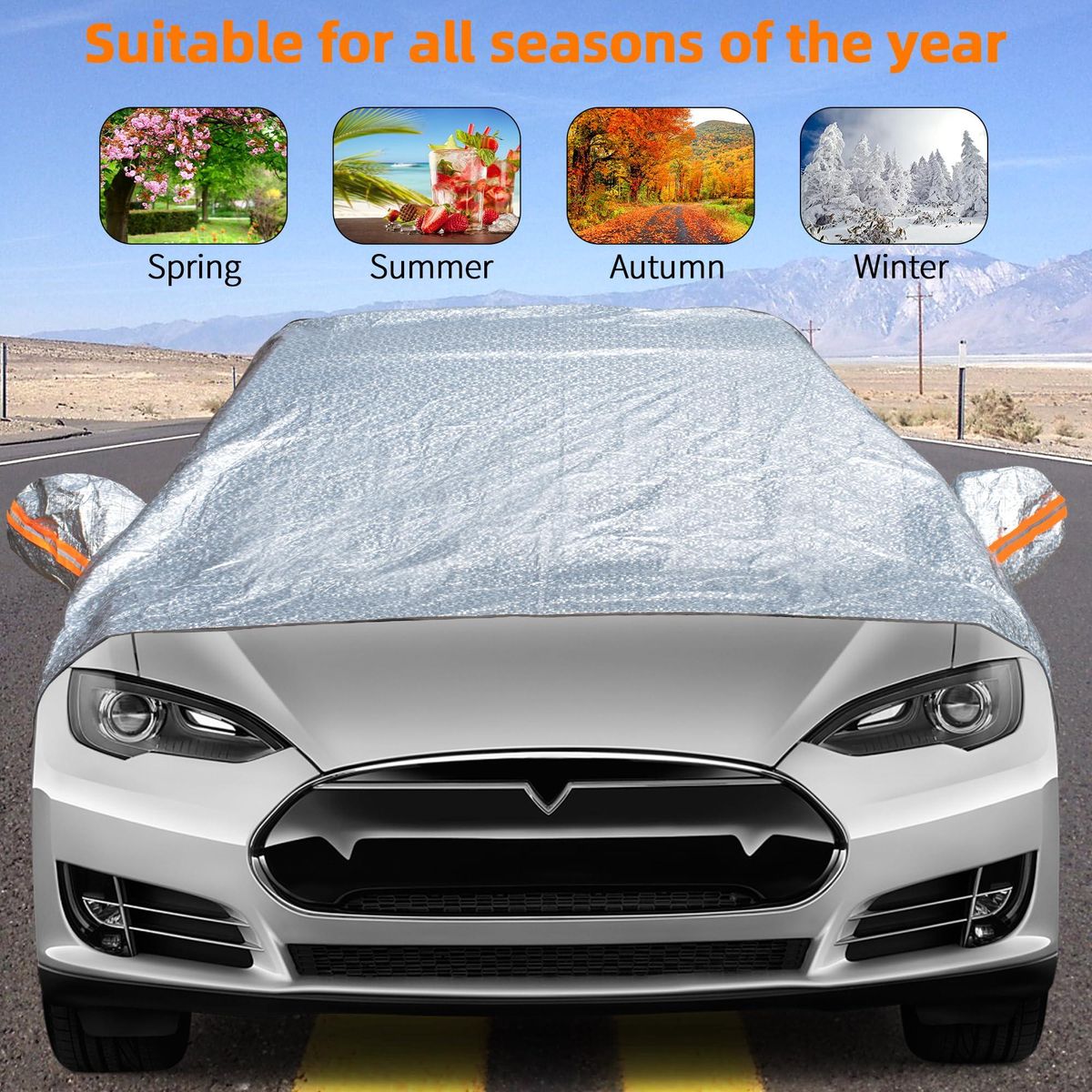 Windshield Cover, Winter Windshield Cover, Foldable Sun Protection Cover, Windshield Cover, Car Windshield Cover with 9 Magnets for Against Snow, Frost and Sun