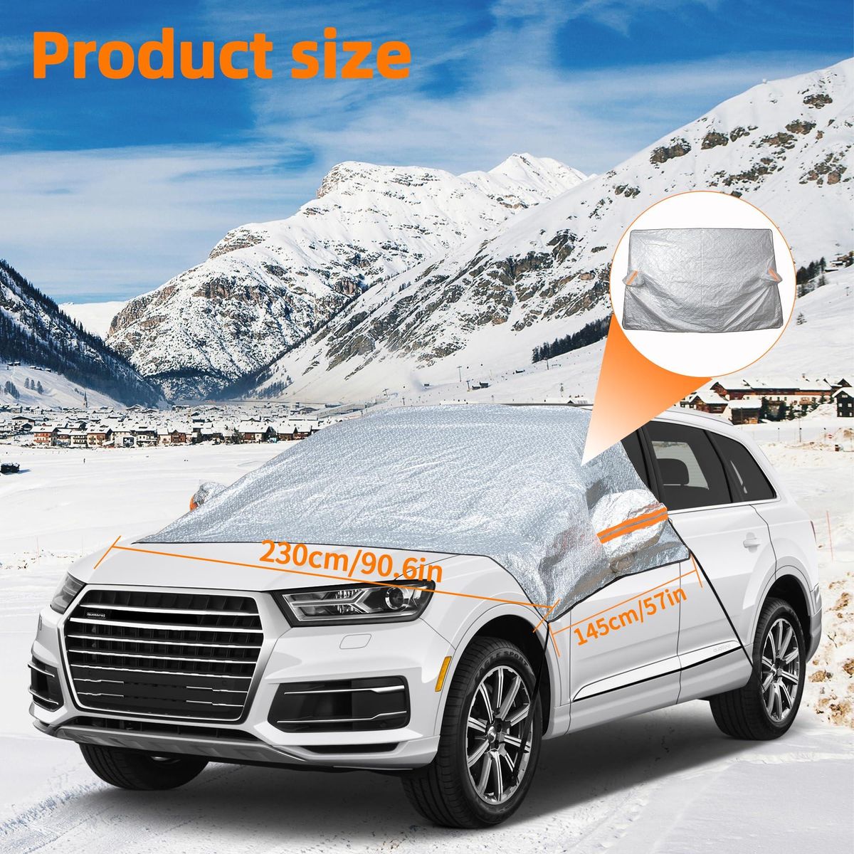 Windshield Cover, Winter Windshield Cover, Foldable Sun Protection Cover, Windshield Cover, Car Windshield Cover with 9 Magnets for Against Snow, Frost and Sun