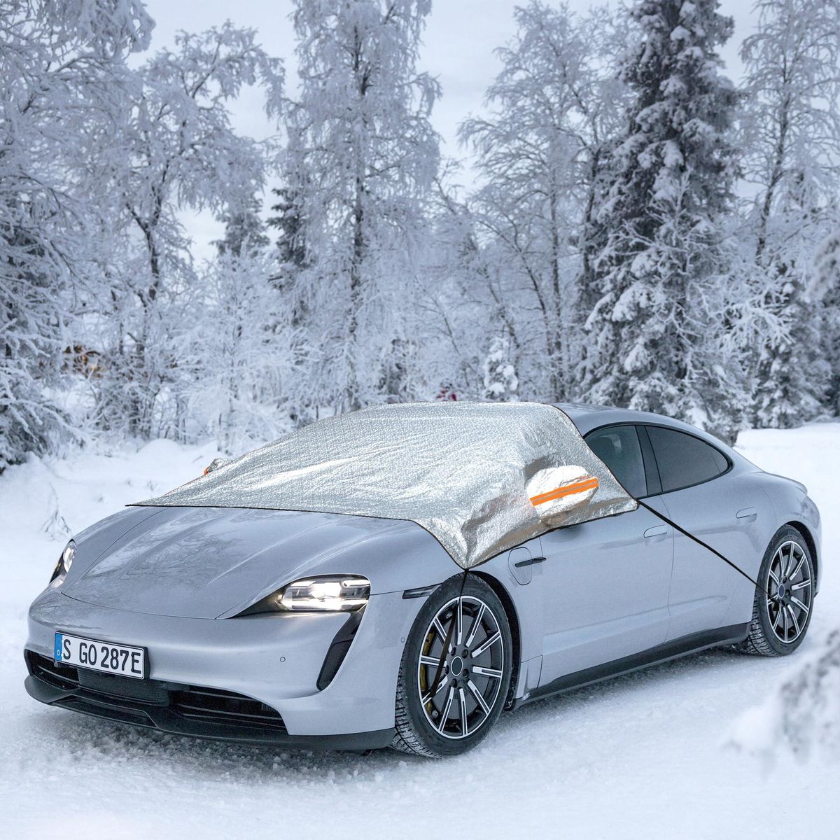 Windshield Cover, Winter Windshield Cover, Foldable Sun Protection Cover, Windshield Cover, Car Windshield Cover with 9 Magnets for Against Snow, Frost and Sun