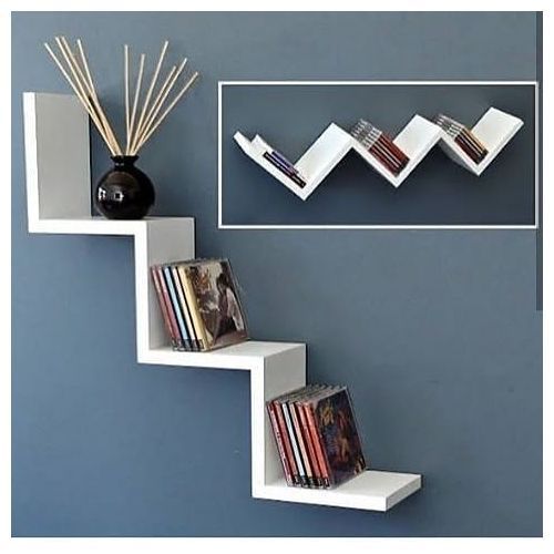 Decorative ZigZag Double Wall Shelves