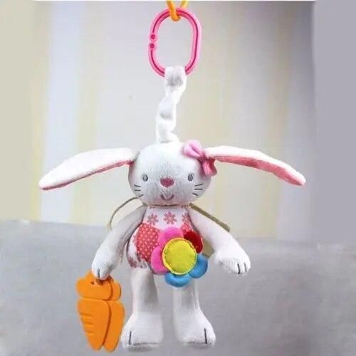 Pudcoco High Quality Baby Rattle and Teether Soft Baby Toys Little Rattle Sound Cute Rabbit Animal Bed hanging Toys