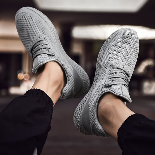 Big Size Light  Mesh Sneakers Sports Shoes-Grey