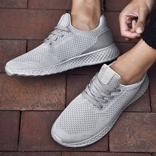 Big Size Light  Mesh Sneakers Sports Shoes-Grey