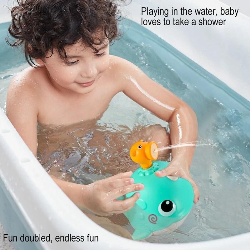 Bath Toys Baby Water Game Cartoon Whale Model Faucet Shower Electric Water Spray Swimming Bathroom Baby Toys for Children Gifts