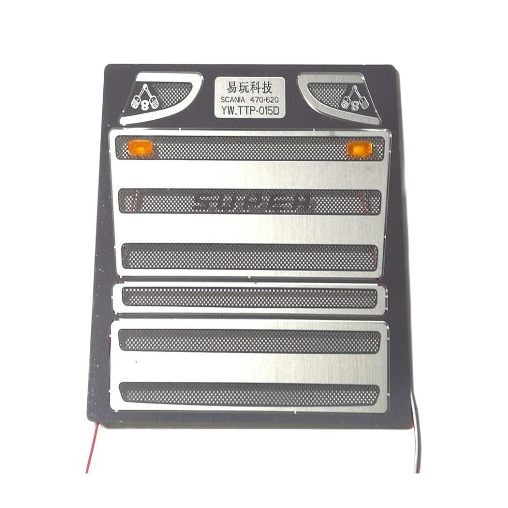 Metal Stainless Steel Intake Hood With 2 LED Lights Intermediat Net For 1/14