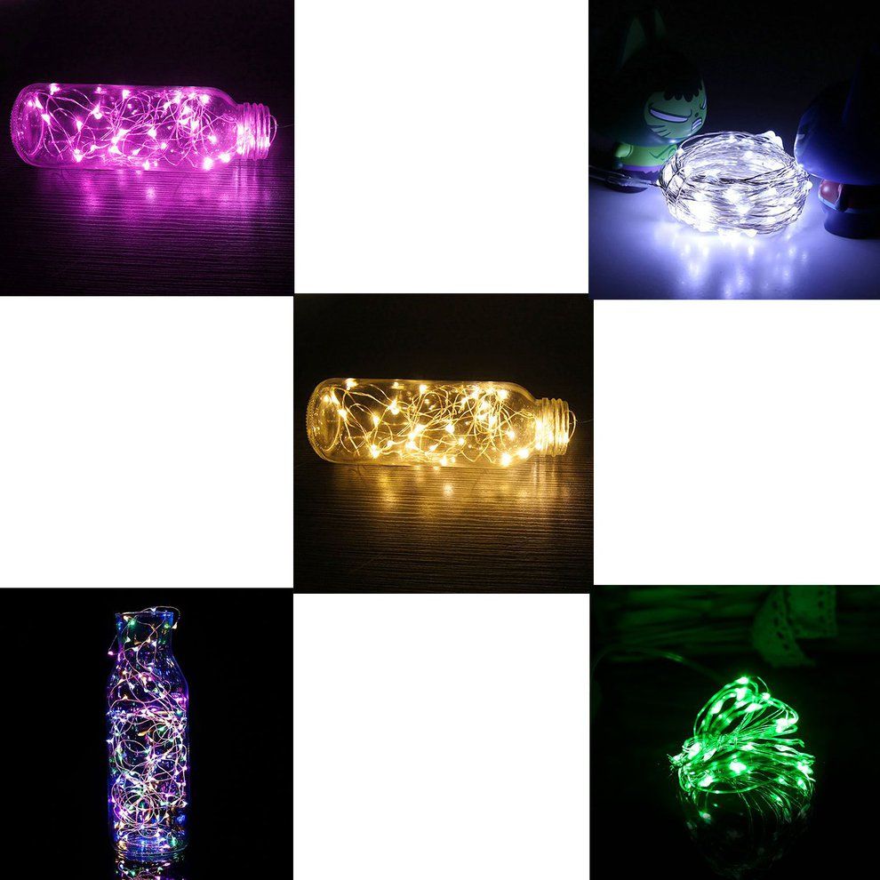 Button Battery Indoor Outdoor Copper Wire Decorative LED String Lights Orange