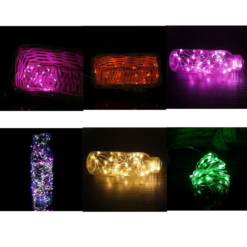 Button Battery Indoor Outdoor Copper Wire Decorative LED String Lights Orange