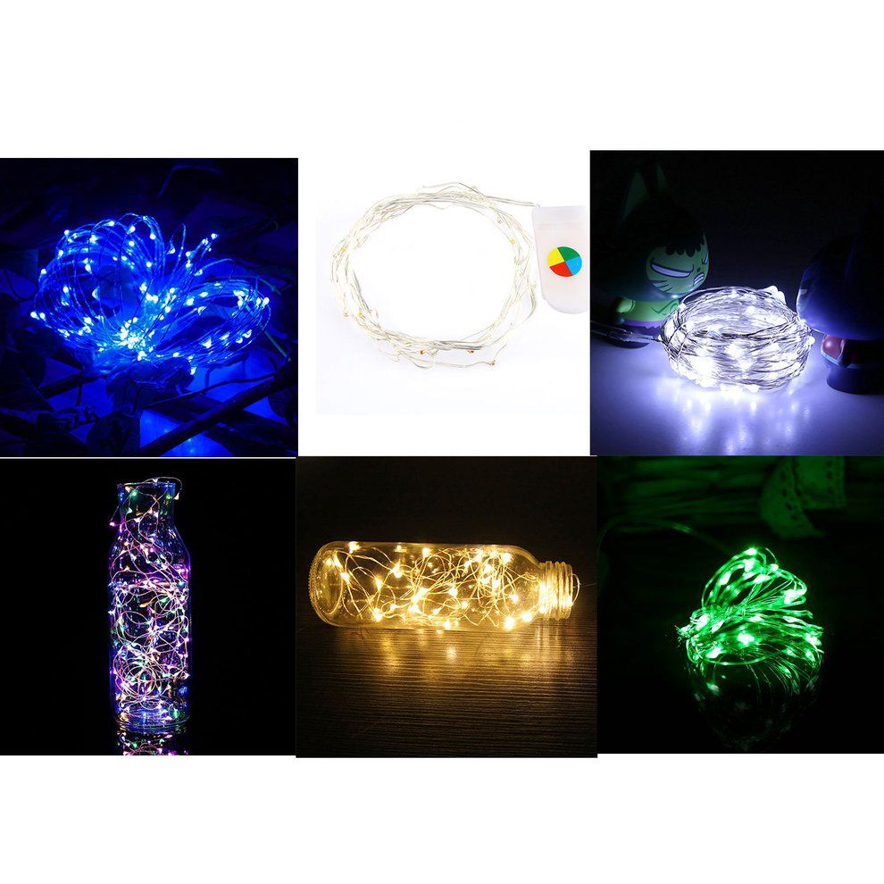 Button Battery Indoor Outdoor Copper Wire Decorative LED String Lights Orange
