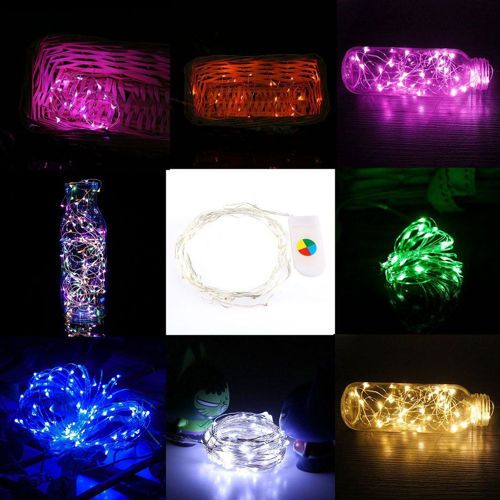 Button Battery Indoor Outdoor Copper Wire Decorative LED String Lights Orange