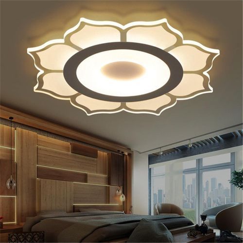 Modern Simple Floral Design Acrylic LED Ceiling Light Living Room Bedroom Home Lamp#Full White Light
