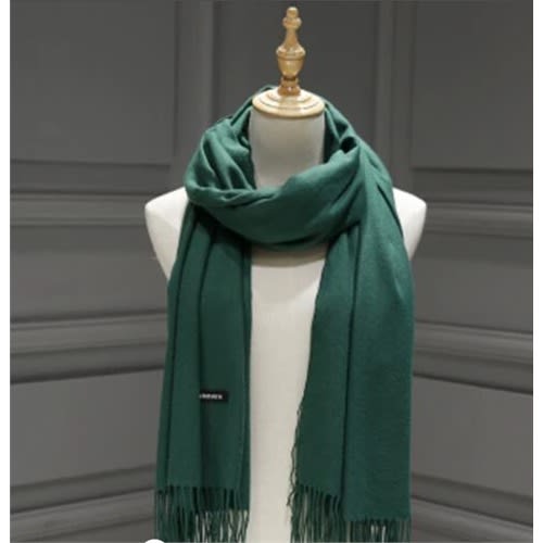 Women Cashmere With Tassel - Green