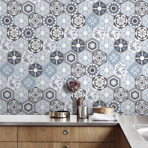 3d Stereo Wall Stickers Living Room Bedroom TV Background Waterproof Self-adhesive Wallpaper Hexagonal Tile Stickers # 1