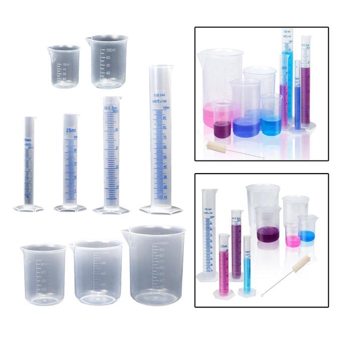 Plastic Cylinders And Beakers Set Lab Measuring Cup Lab Tubes