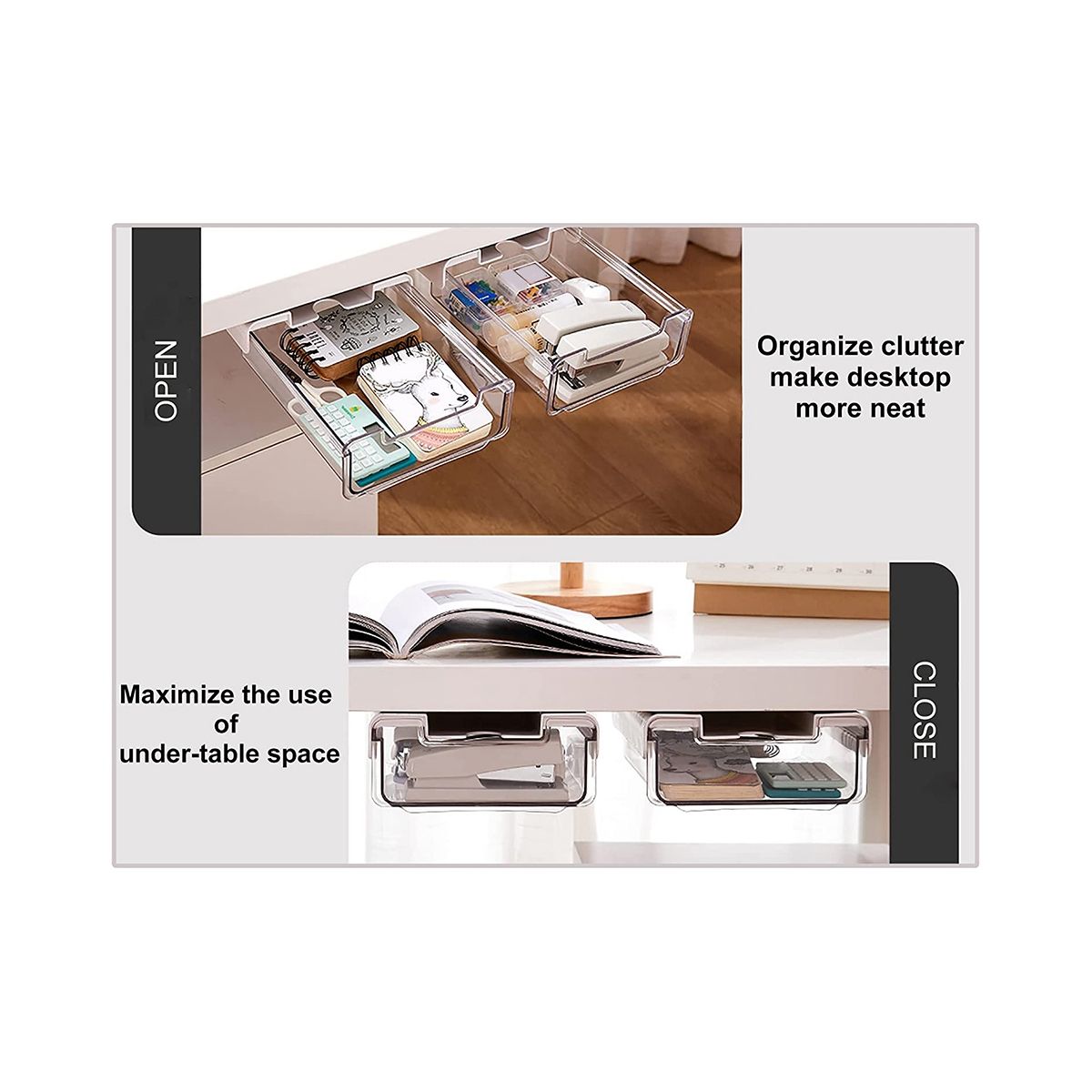 Under Desk Drawer, -Adhesive Punch Under