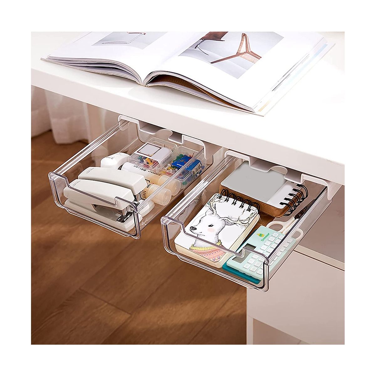 Under Desk Drawer, -Adhesive Punch Under
