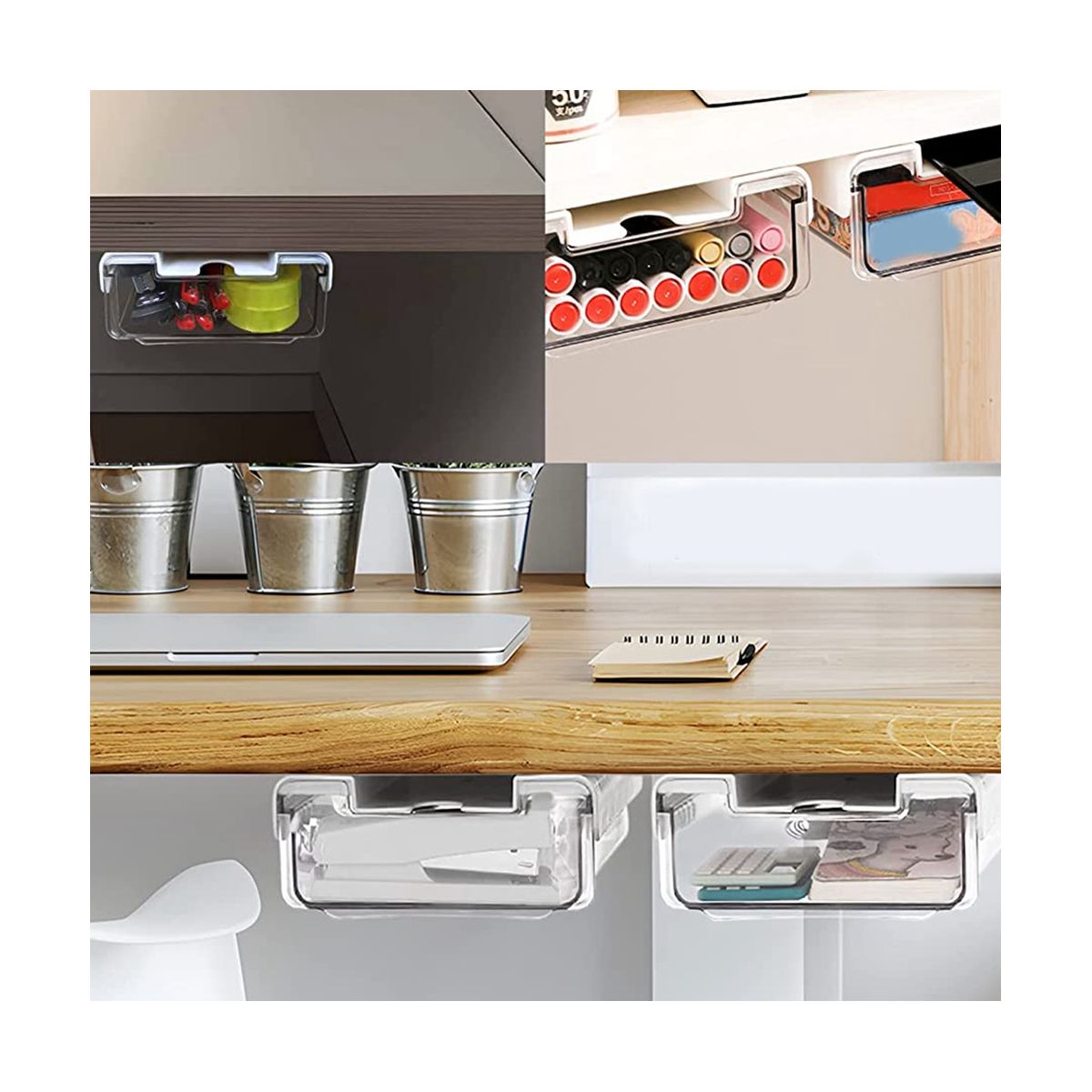 Under Desk Drawer, -Adhesive Punch Under