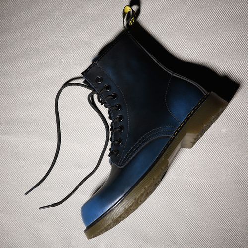 Luxury Men's Fashion Boots EUR Size 36-47 Top Quality Italian Handmade Cow Split Leather Motorcycle Boots Unisex High Top Martin Boots Handsome Male Shoes Couples Oxfords Outsole Ankle Boots Blue