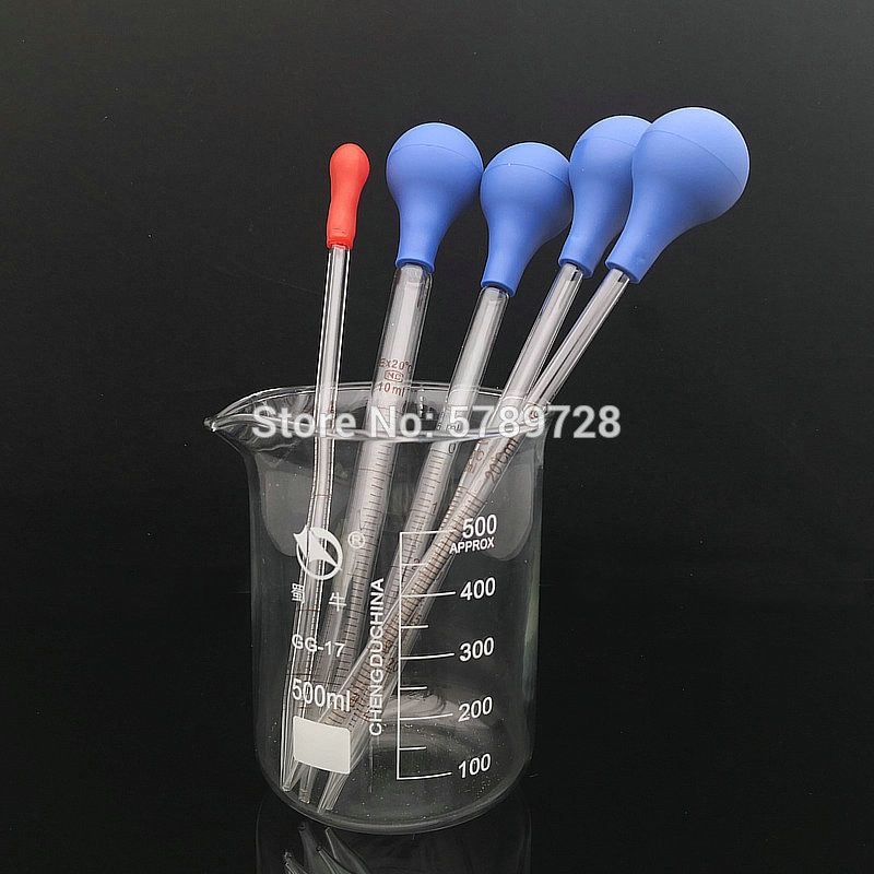 10pcs 1ml 2ml 3ml 5ml 10ml Gl Dropper With Scale,Chemical Laboratory Gl Pipette With Rubber Suction Ball
