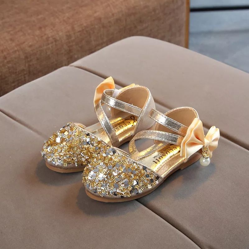 Sofia Girl Shimmer Glitter Birthday Shoe - Gold