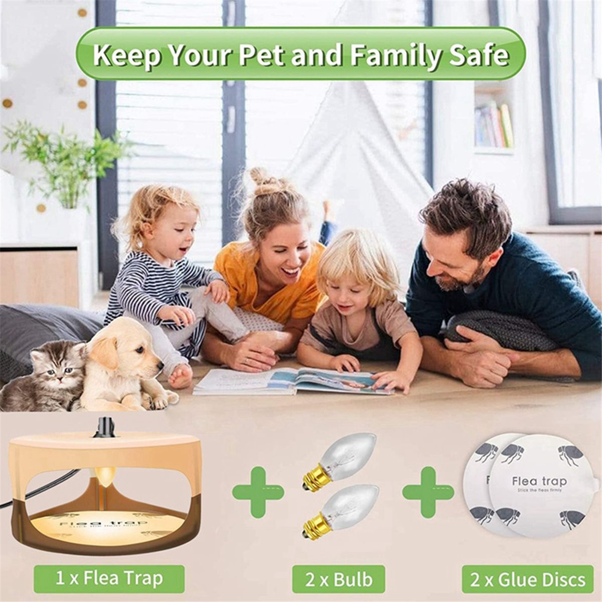 Fleas Traps for Inside Home,Flea Light Trap(US Plug)