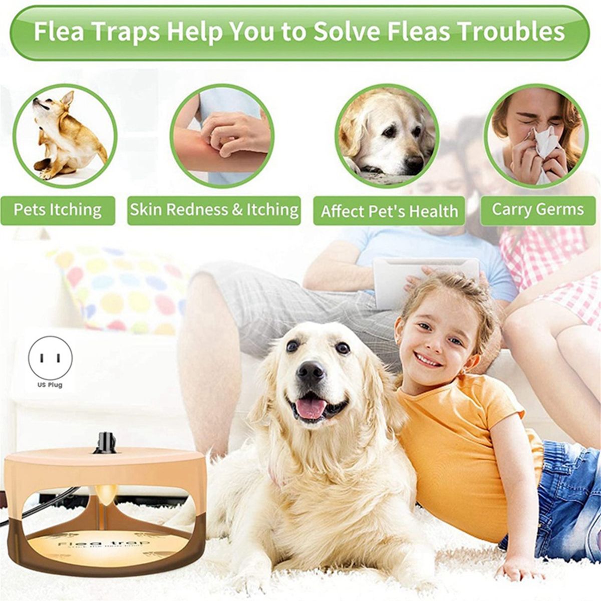 Fleas Traps for Inside Home,Flea Light Trap(US Plug)