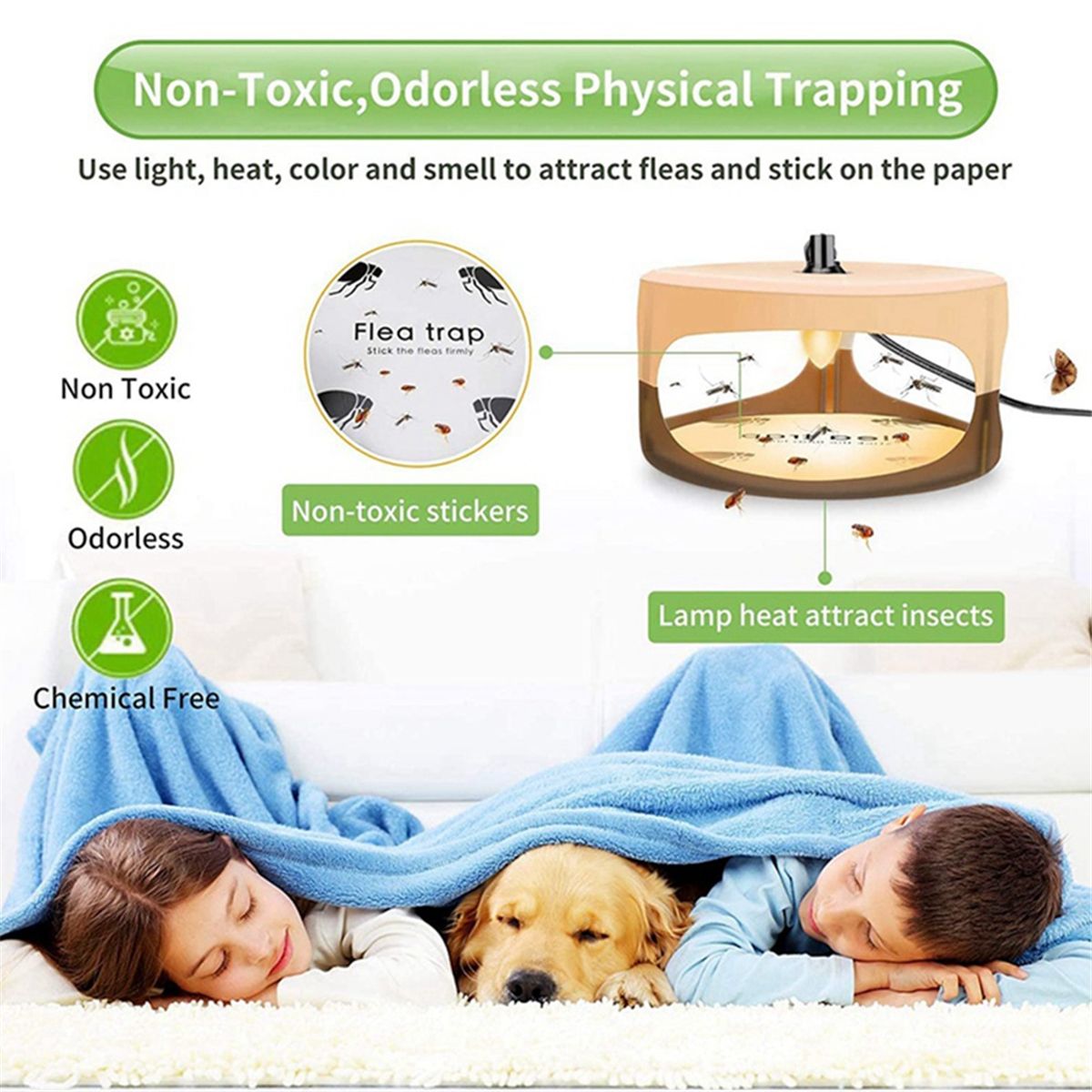 Fleas Traps for Inside Home,Flea Light Trap(US Plug)