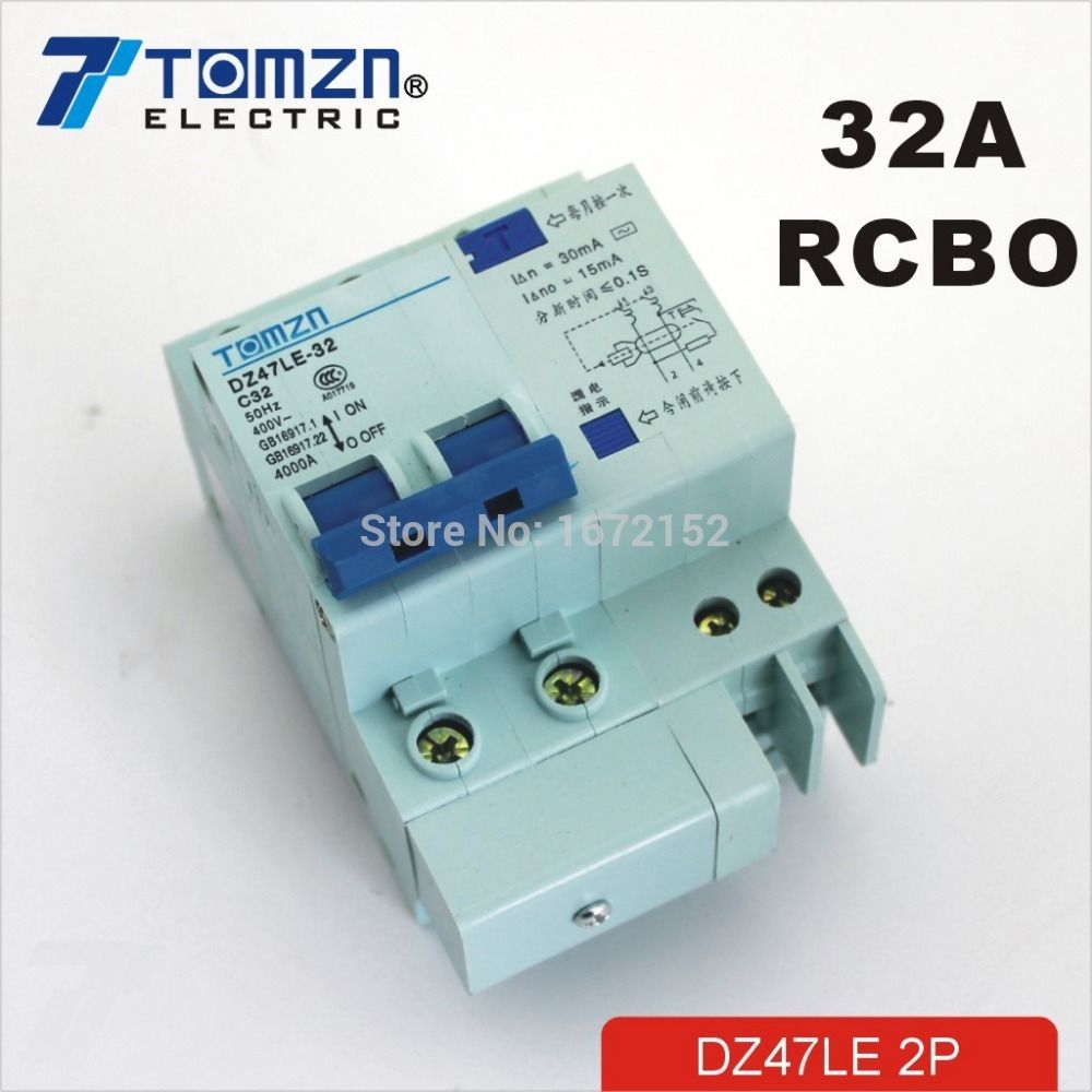 DZ47LE 2P 32A 230V~ 50HZ 60HZ Residual Current Circuit