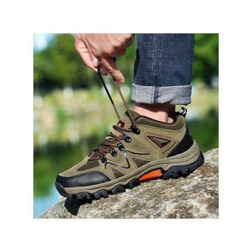 Big Size Mens Outdoor Hiking Climbing Shoes-Brown