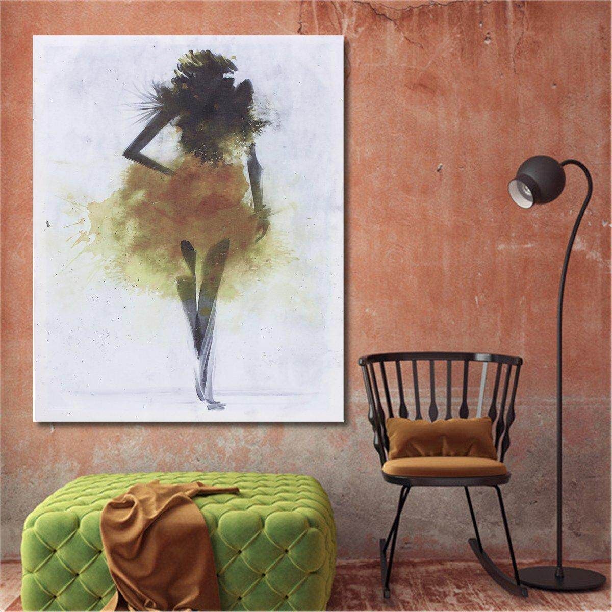 Fashion Girl Minimalist Abstract Art Canvas Poster Modern Decor FA005 # Unframed 50*70cm Frameless 50 * 70cm