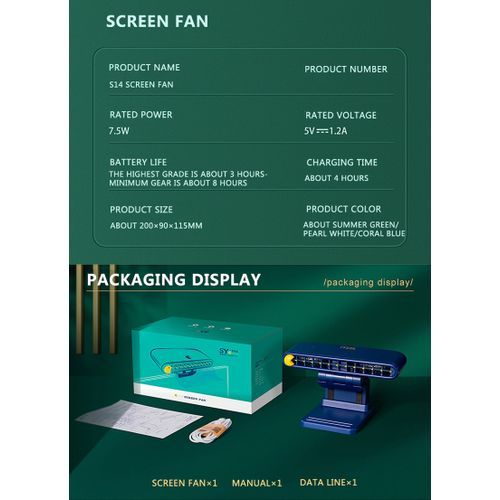 Computer Clip Screen Desktop Fan Green