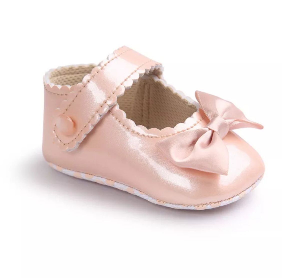 Newborn Baby Girls Bowknot Shoes - Nude