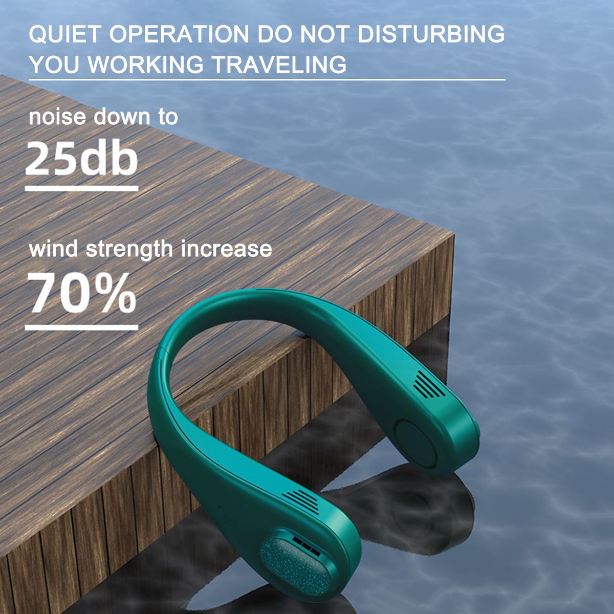 Bladeless Neck Hanging Fan Hands-free Wearable Portable 3