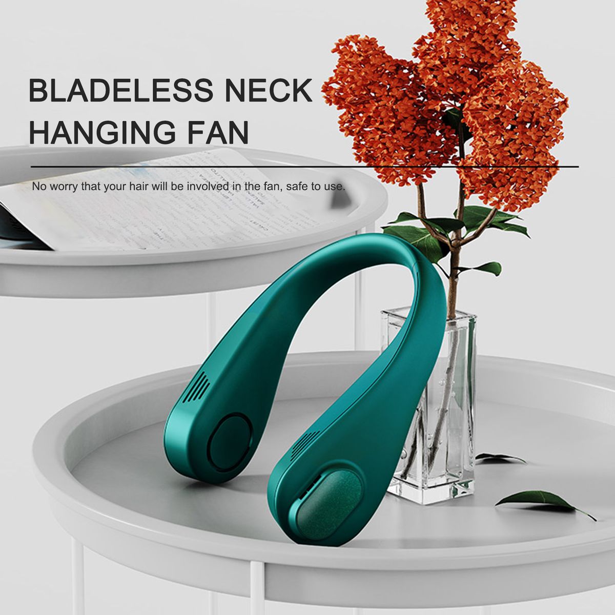 Bladeless Neck Hanging Fan Hands-free Wearable Portable 3