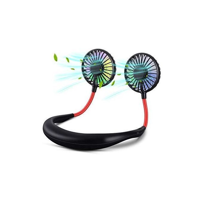 SOLID Neck Handling ,portable Rechargeable Hand Fans Black