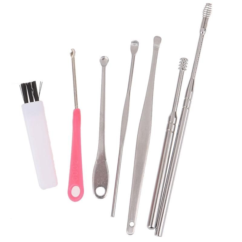 7Pcs Earwax Remover Stainless Steel Earwax Scraper Earwax Cleaning Earwax Spoon Care Earwax Cleaning Tool