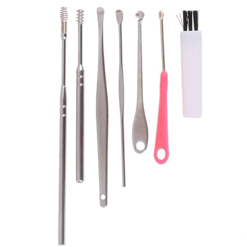 7Pcs Earwax Remover Stainless Steel Earwax Scraper Earwax Cleaning Earwax Spoon Care Earwax Cleaning Tool
