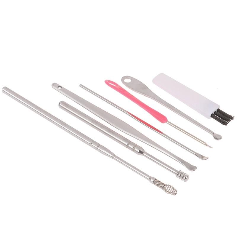 7Pcs Earwax Remover Stainless Steel Earwax Scraper Earwax Cleaning Earwax Spoon Care Earwax Cleaning Tool