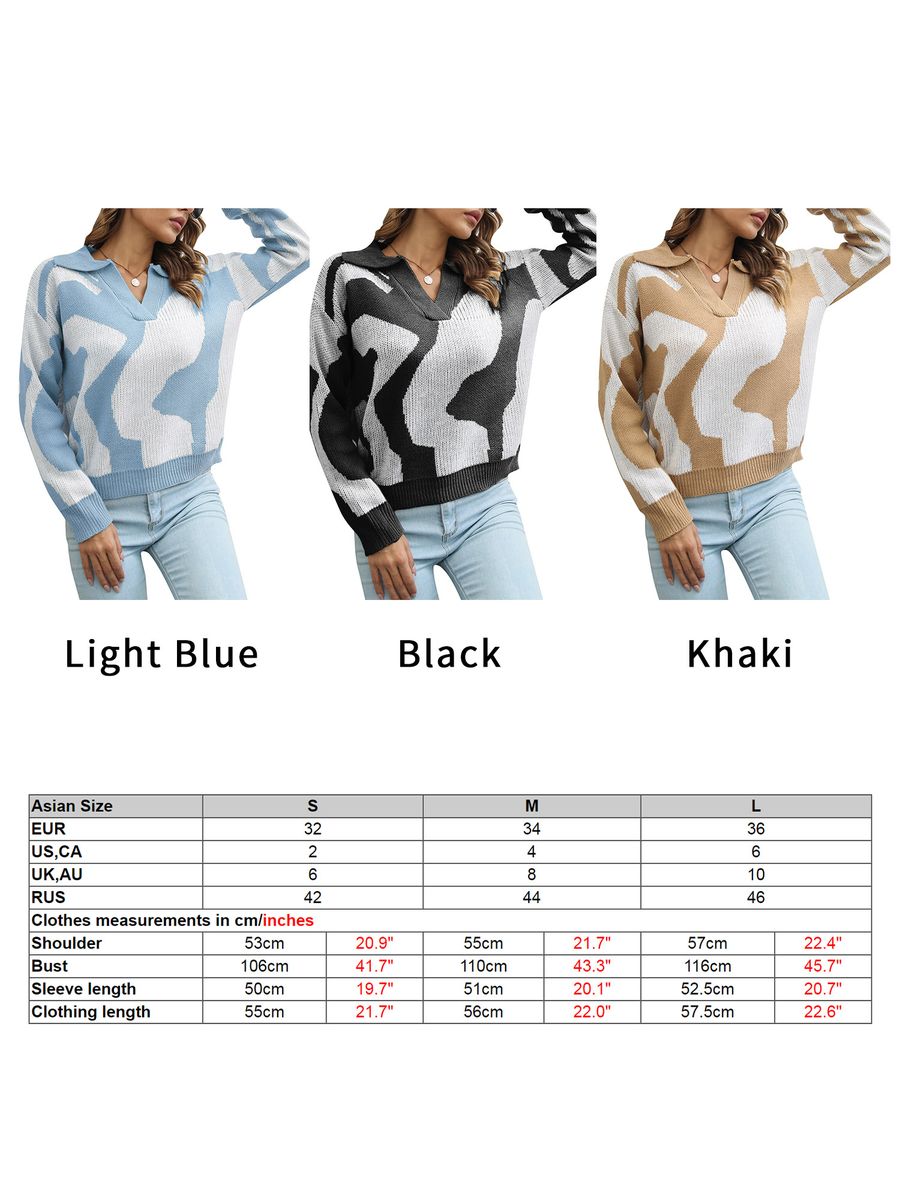 Women Sweater V Neck Loose Casual Pullovers