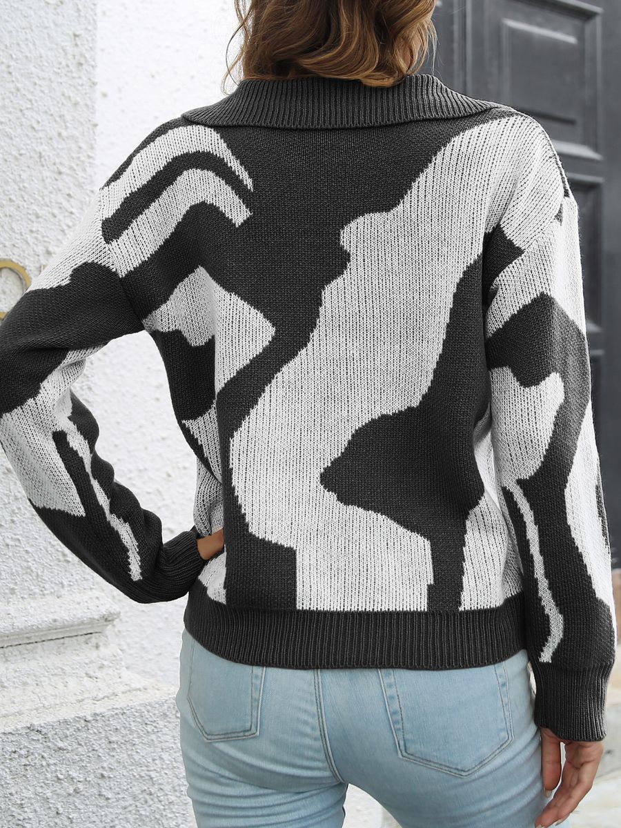 Women Sweater V Neck Loose Casual Pullovers