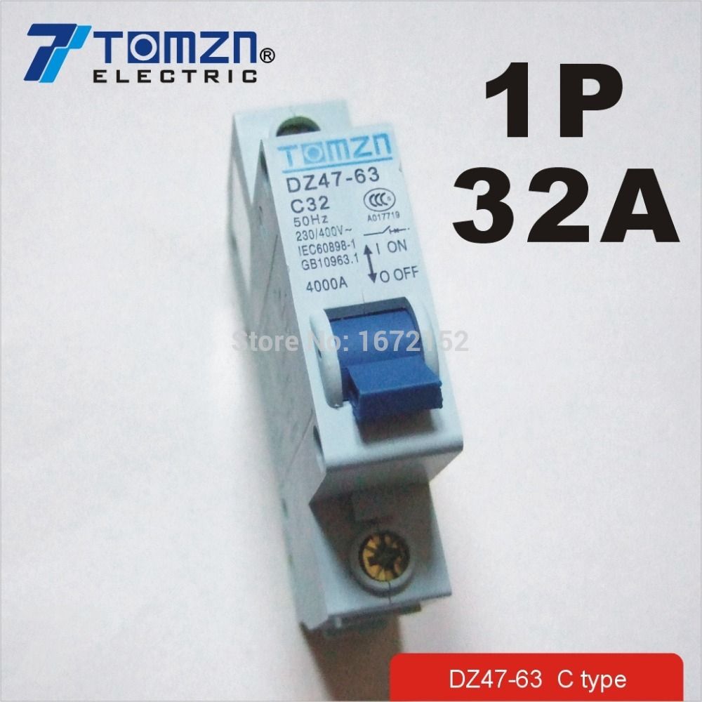 60HZ 400v~ 230 50HZ MCB Breaker Mini Circuit 32A C45 1P