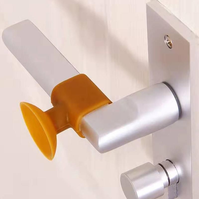 Shockproof Silicone Door Stopper Handle Buffer Wall-Brown