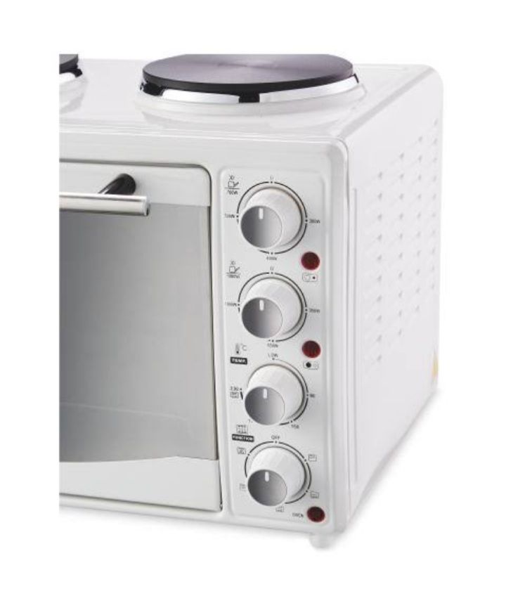 27L Multi-function Oven With 2 Hotplates For Grilling,Baking