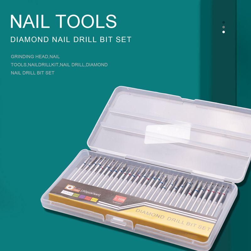 30Pc Diamond Nail Drill Bit Set Milling  Burr  Clean Files For Electric Manicure Machine Accessory Section B